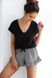 Пижама из хлопка (футболка + шорты) черная Chiara Sensis S2020215, Черный, S