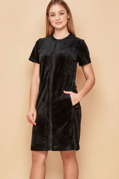 Платье с велюра черное Obrana 803-6069
