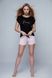 Пижама хлопковая с шортиками и футболкой черно-розовая Novia Sensis S202042, ЧЕРНО-РОЗОВЫЙ, M