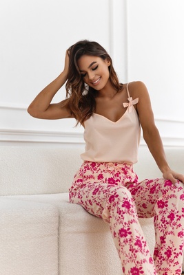 Cotton pajamas (T-shirt + trousers) pink Isabella Sensis S2020218, Pink