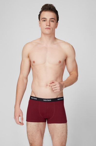 Comfortable men's hipster briefs with a standard fit (2pcs) Naviale bordeaux/charcoal melange MU212-01, бордо/темно-серый меланж, M