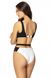 One-piece white and black swimsuit Lisabet Jasmine 6530/20, Біло-чорний, S