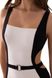 One-piece white and black swimsuit Lisabet Jasmine 6530/20, Біло-чорний, S