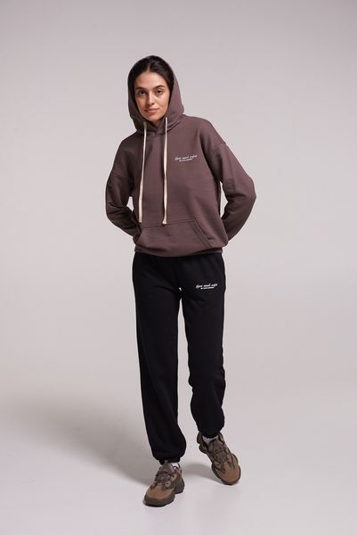 Women's jogging trousers three-thread loop black Luna LC001, Чорний, L