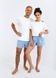 Men's cotton pajamas with shorts, white Lamberto Sensis S2020242, White, M