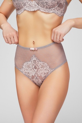 Exquisite slip panties with a high rise, gray-pink NATURE SOUL Kleo 3215.00.02, Gray, L