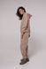 Women's three-thread fleece hoodie, sesame Luna LC002h, Пісочний, L