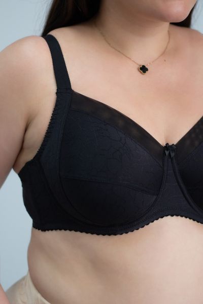 Bra with soft cup and side support black NANA 154501, Чорний, 100D