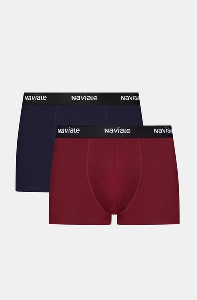Comfortable men's hipster briefs with standard fit (2pcs) blue/burgundy Naviale MU212-01, синий/бордо, L