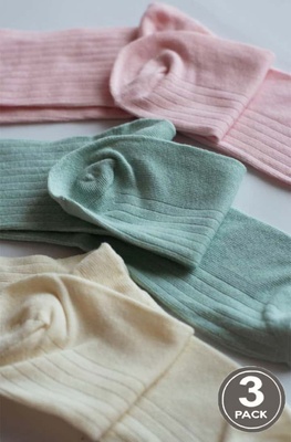 Шкарпетки жіночі бавовняні LEGS SOCKS COTTON RIB cream/rose/fog (3пари) G08