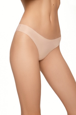 Seamless cotton Brazilian panties light beige Mickey Jasmine 9201, Beige, L