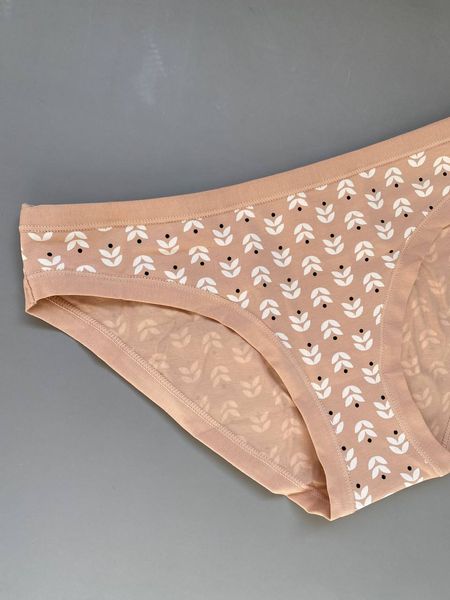 Panties in latte cotton with patterns 200-30 Obrana, Light beige, 42