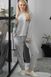 Женский хлопковый костюм для дома сердце меланжа LOVE Naviale LH524-01, серый, M
