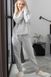 Женский хлопковый костюм для дома сердце меланжа LOVE Naviale LH524-01, серый, M