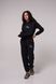 Women's three-thread fleece hoodie black Luna LC002h, Чорний, L