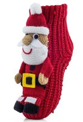 Вязаные носки CHRISTMAS ABS Homeline woman Mampol красные с сантой