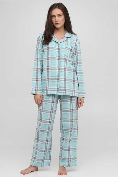Хлопковая фланелевая пижама аква DREAMS Naviale LS.04.001