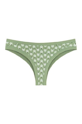 Cotton Brazilian briefs grey-green with patterns 200-20 Obrana, Green, 44