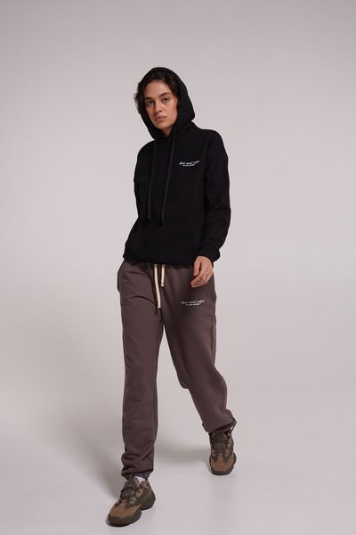 Women's jogging trousers three-thread Americano loop Luna LC001, coffee, L