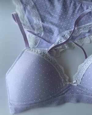 Cotton bra Jenny without frames and without push-up lavender PRETTY DOTS 2 Kleo 3247 C, lavender, 70B