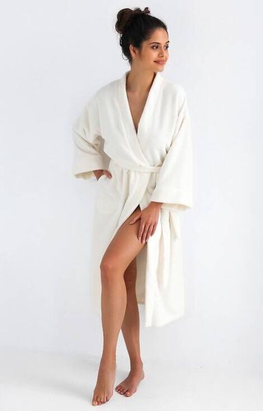 Bathrobe made of bamboo terry fabric cream Eva Sensis S2020230, Кремовий, S-M