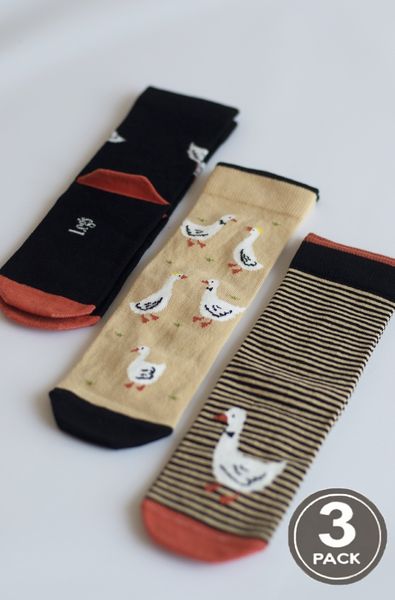 Trendy cotton socks with goose SOCKS (3 pairs) LEGS 128, mix, 36-40
