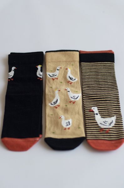 Trendy cotton socks with goose SOCKS (3 pairs) LEGS 128, mix, 36-40
