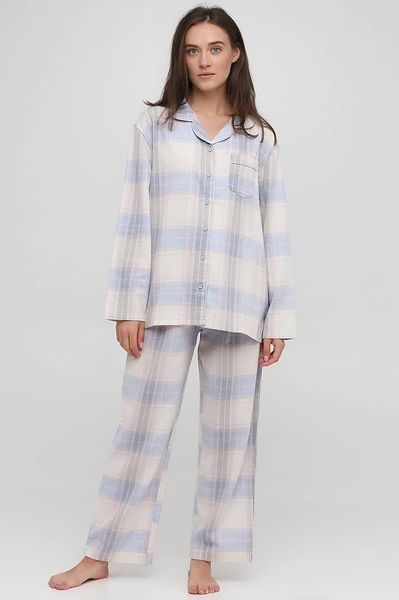 Хлопковая фланелевая пижама голубая DREAMS Naviale LS.04.001