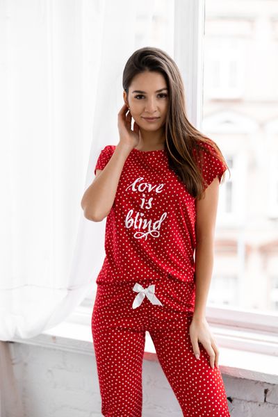 Хлопковая пижама красная Sensis Nectar Love S202066