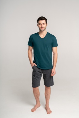 Хлопковая мужская футболка темно-зеленая Naviale 100019, Темно-зеленый, L