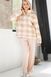Soft cozy jacket in a large trendy checkered milk rose Cloud Naviale LH350-01, Pink, L