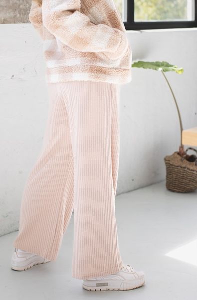 Loose fit trousers beige-rose Naviale Viscose LH422-01, Pink, L