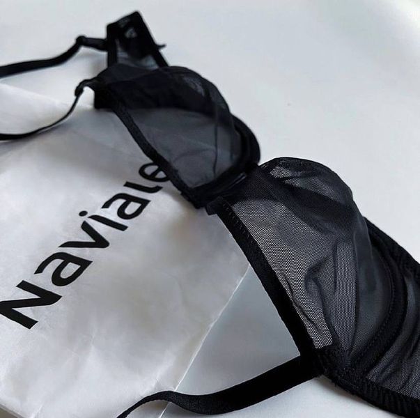 Seductive bra with soft cups on frames black CHICAGO Naviale LU024-01, Black, 75B