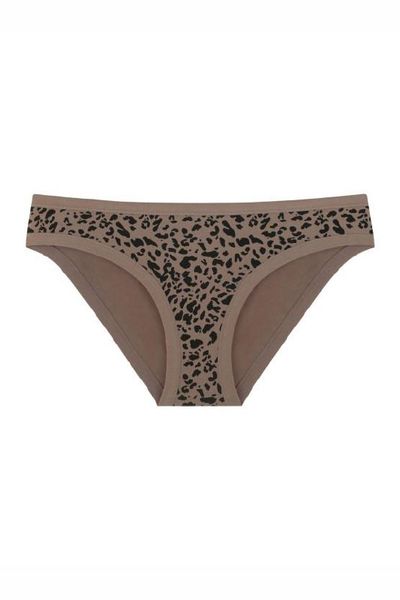 Cotton slip panties milk chocolate leopard 200-30 Obrana, Молочний шоколад, 42