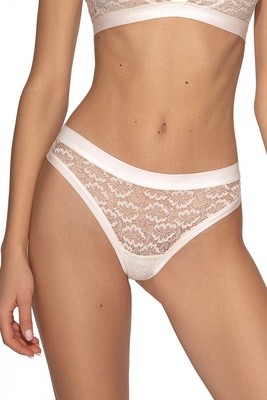 Thong panties made of milky lace and cotton Amira Jasmine 3106/25, Milk, L