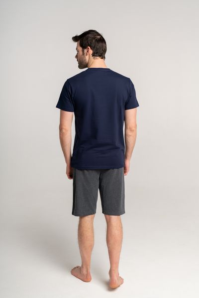 Хлопковая мужская футболка темно-синяя Naviale 100019, Темно-синий, M