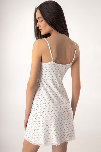 Сорочка из хлопка молочно-серая Jasmine Rybina 8001/93