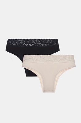 Cotton panties - mid-rise briefs peon/black (2 pcs.) Kleo 167 C, COLOR MIX, M