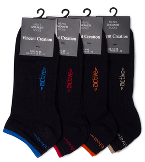 Шкарпетки чоловічі короткі чорні Vincent Creation 2082 (4 пари)