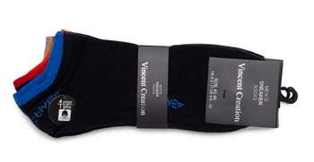 Шкарпетки чоловічі короткі чорні Vincent Creation 2082 (4 пари)