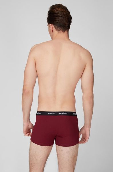 Comfortable men's hipster briefs with standard fit (2pcs) black/burgundy Naviale MU212-01, черный/бордо, L