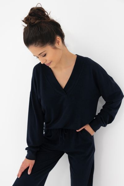Пижама из вискозы Navy Blue темно-синяя Sensis
