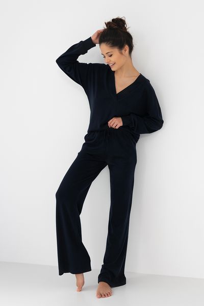 Пижама из вискозы Navy Blue темно-синяя Sensis