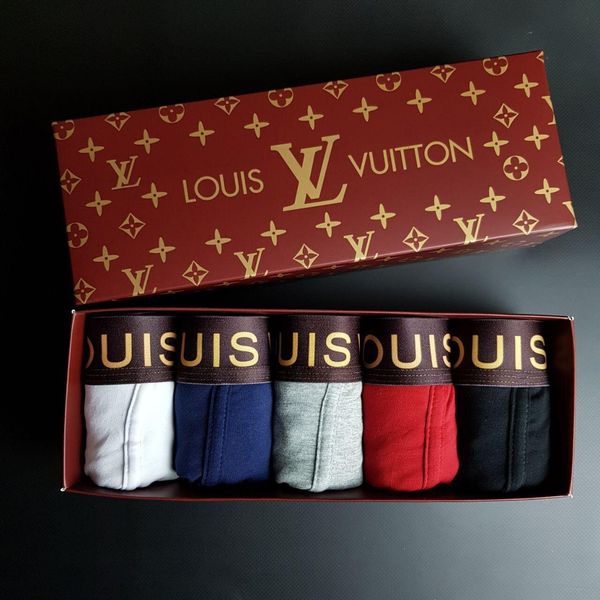 Мужские трусы боксеры из хлопка Louis Vuitton набор 5 шт