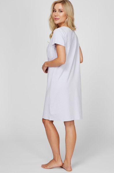 Women's cotton nightgown for comfortable sleep, lavender PRETTY DOTS 2 Kleo 3488, lavender, L