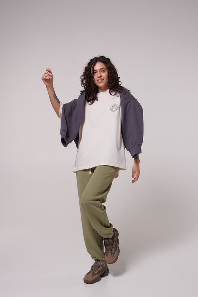 Women's jogging trousers three-thread loop olive Luna LC001, Оливковий, M