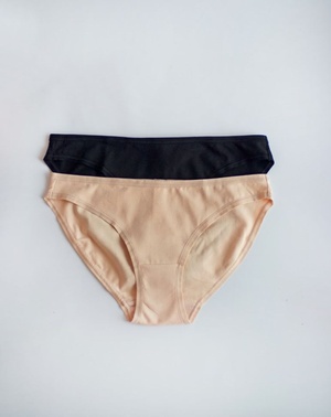 Beige/black cotton panties (2pcs) 129 C COTTON Kleo, COLOR MIX, S