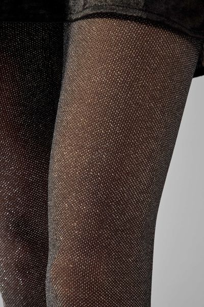 Колготки 30 ден на мелкой сетчатой ​​основе с добавлением люрекса nero/silver LUREX ARGENTO LEGS L1920