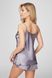 Женский комплект (майка+шорты) из высококлассного итальянского атласного полотна серо-сиреневый CALIN Kleo 3443, серо-лиловый, S