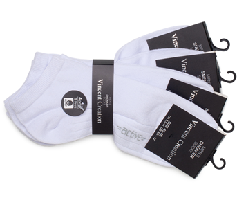 Шкарпетки чоловічі короткі білі Vincent Creation 2082N (4 пари)